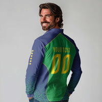 Custom Brazil Victory Dream Long Sleeve Polo Shirt Rumo Ao Hexa