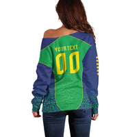Custom Brazil Victory Dream Off Shoulder Sweater Rumo Ao Hexa