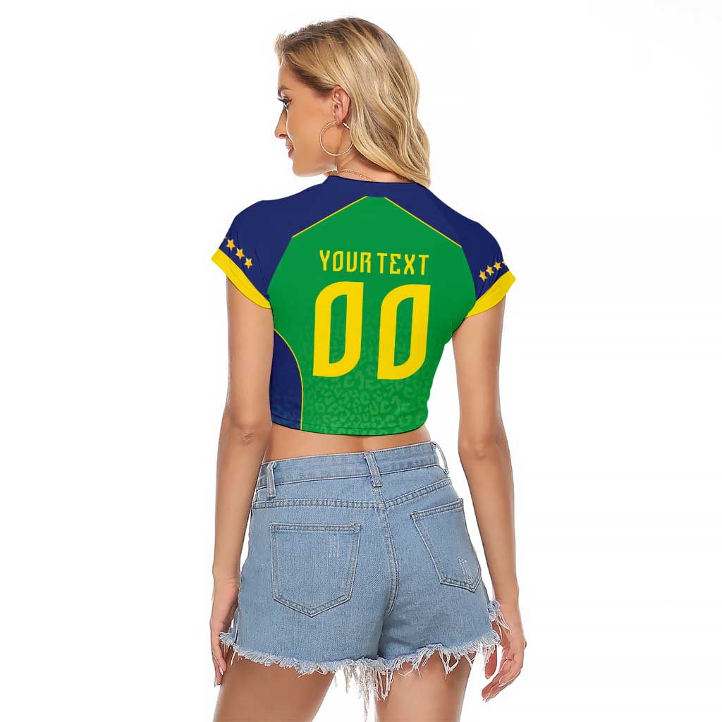 Custom Brazil Victory Dream Raglan Cropped T Shirt Rumo Ao Hexa