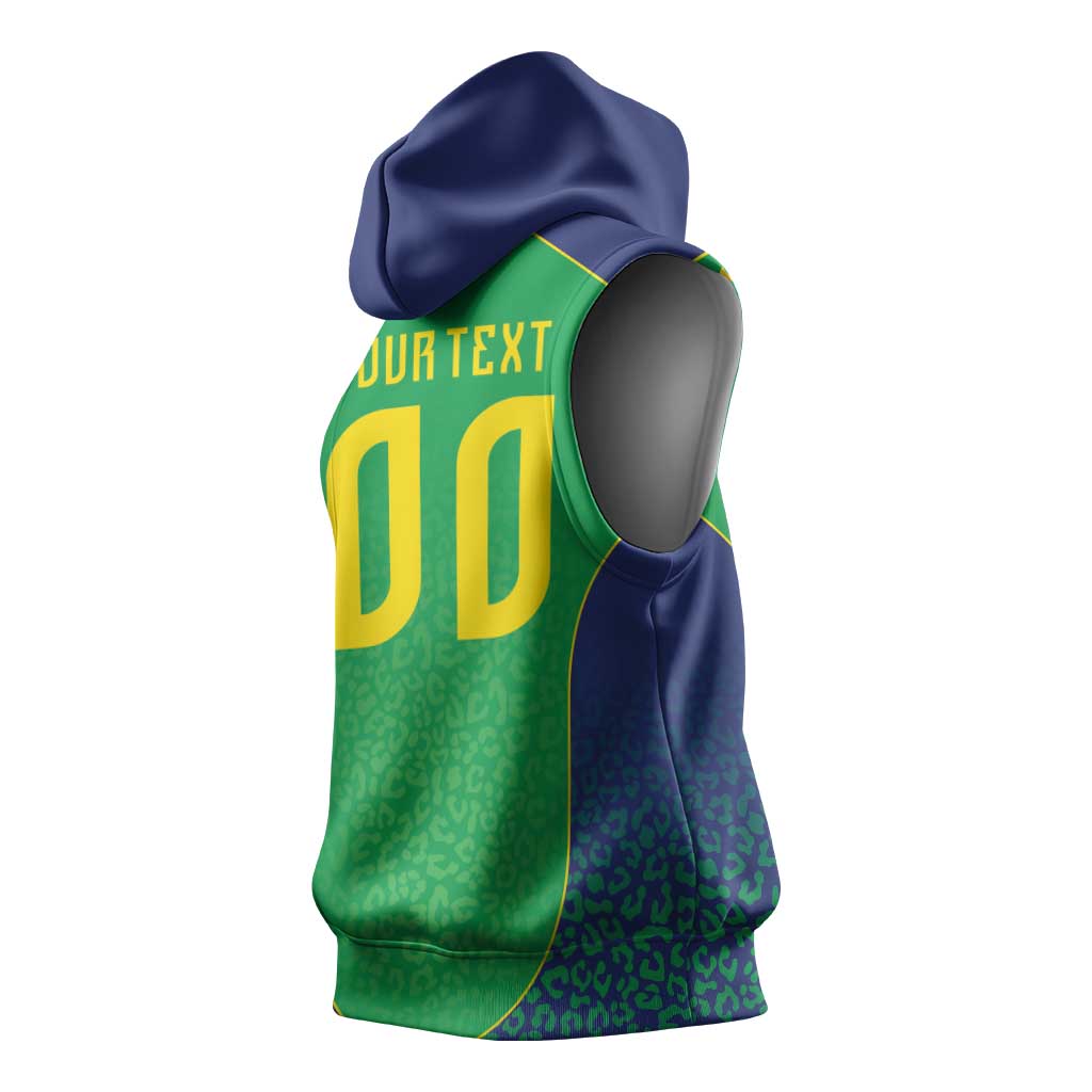 Custom Brazil Victory Dream Sleeveless Hoodie Rumo Ao Hexa