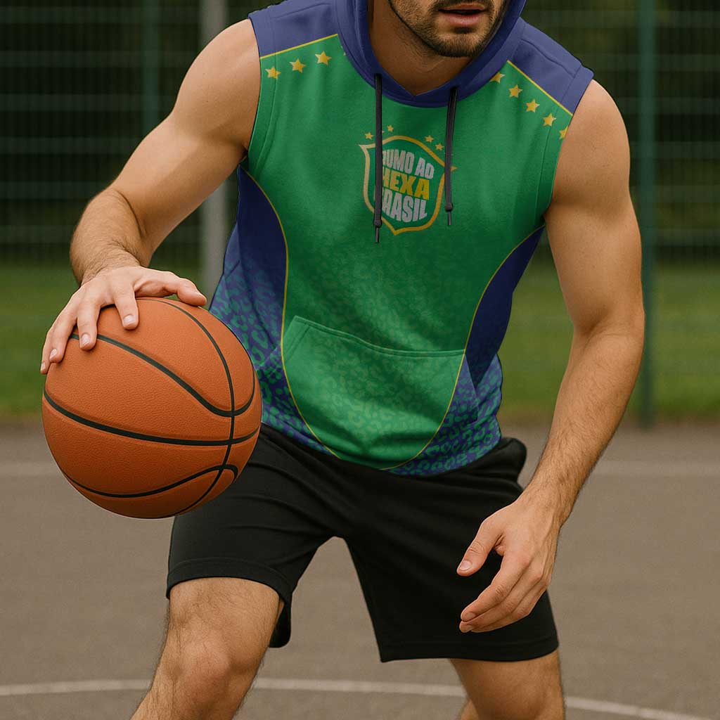 Custom Brazil Victory Dream Sleeveless Hoodie Rumo Ao Hexa