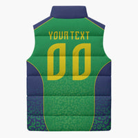 Custom Brazil Victory Dream Sleeveless Puffer Jacket Rumo Ao Hexa