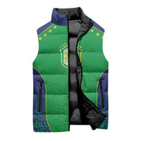 Custom Brazil Victory Dream Sleeveless Puffer Jacket Rumo Ao Hexa