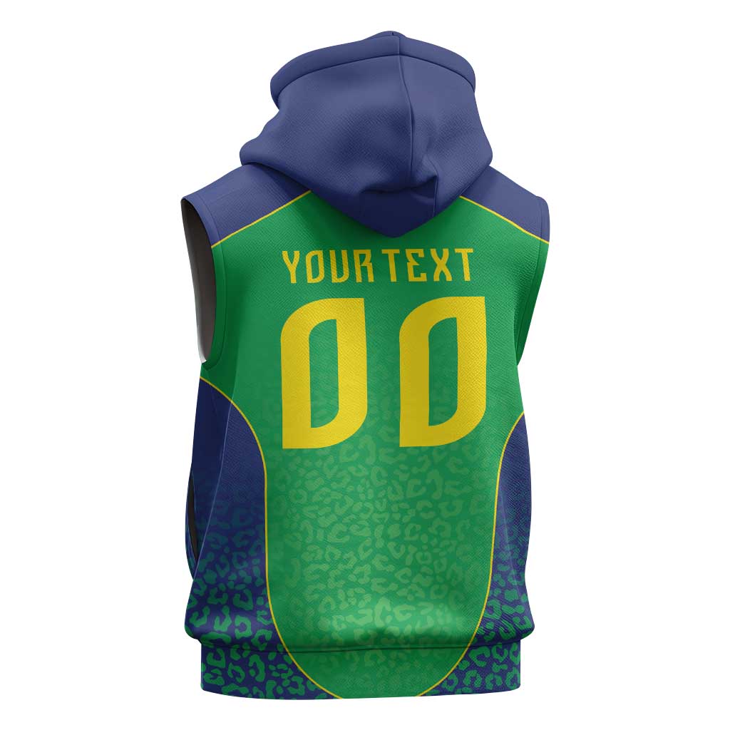Custom Brazil Victory Dream Sleeveless Zip Hoodie Rumo Ao Hexa