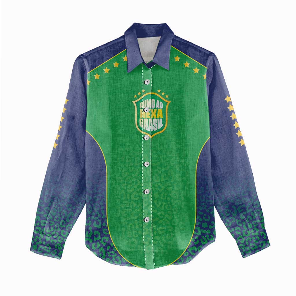 Custom Brazil Victory Dream Women Casual Shirt Rumo Ao Hexa