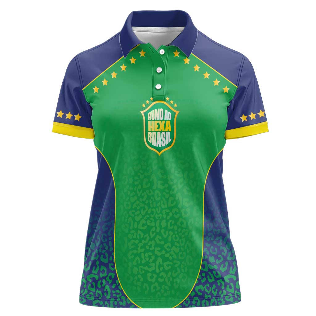 Custom Brazil Victory Dream Women Polo Shirt Rumo Ao Hexa