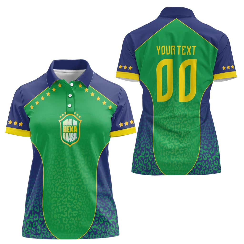 Custom Brazil Victory Dream Women Polo Shirt Rumo Ao Hexa