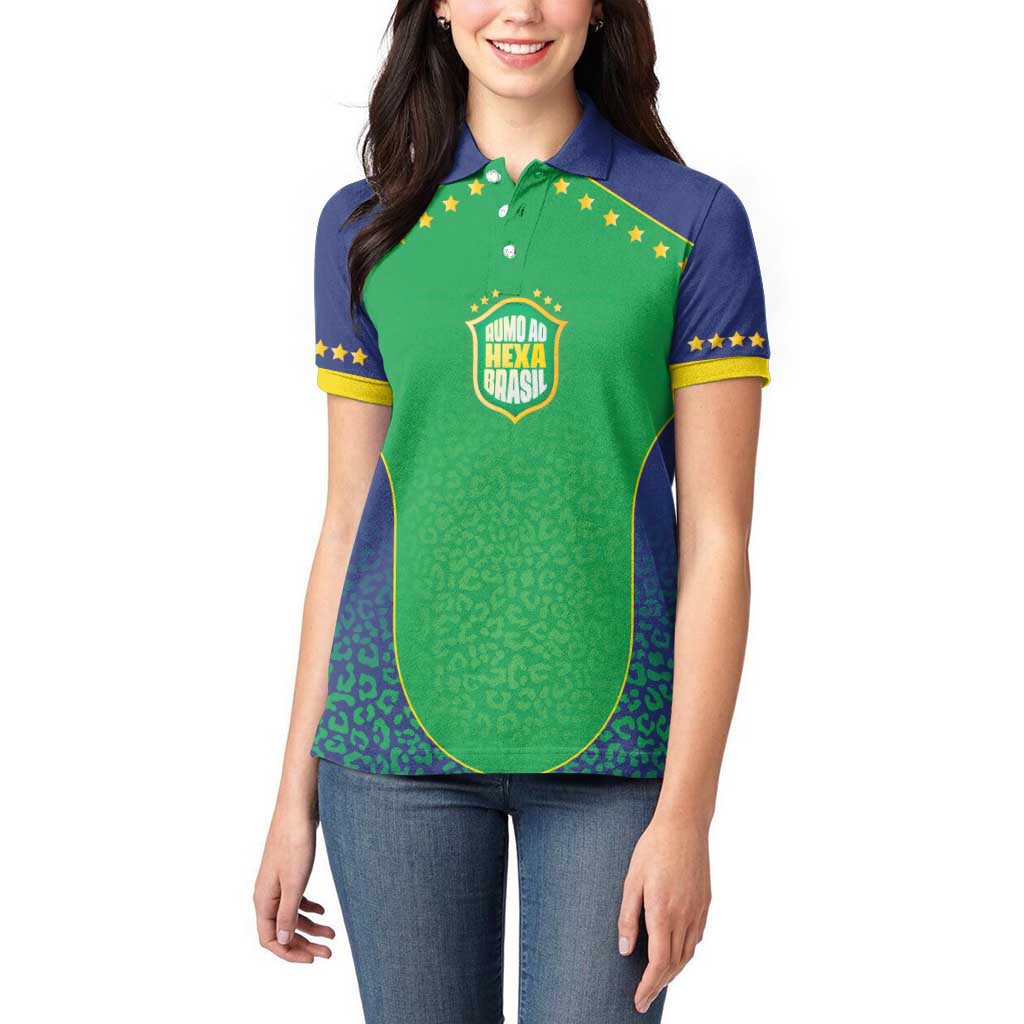 Custom Brazil Victory Dream Women Polo Shirt Rumo Ao Hexa