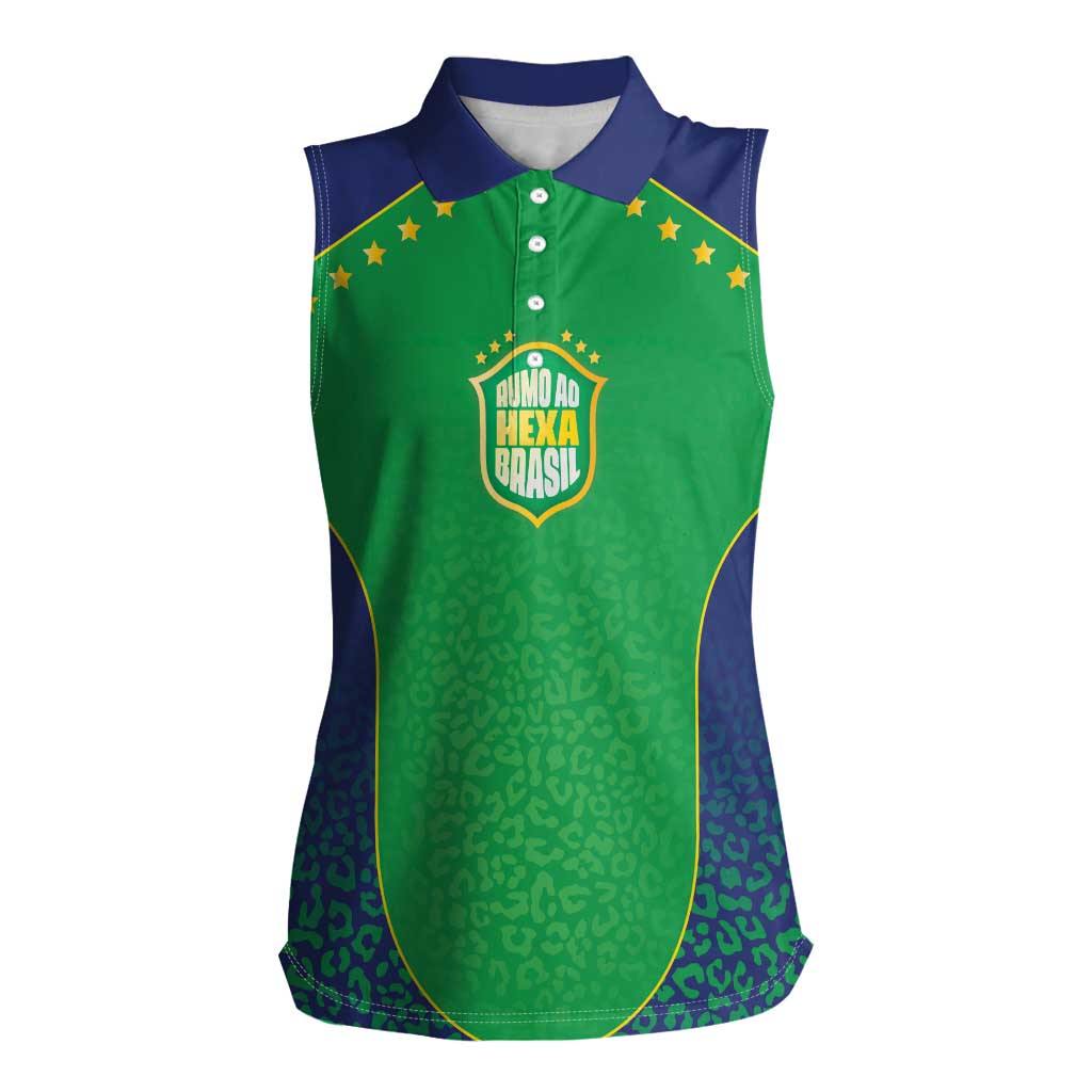 Custom Brazil Victory Dream Women Sleeveless Polo Shirt Rumo Ao Hexa