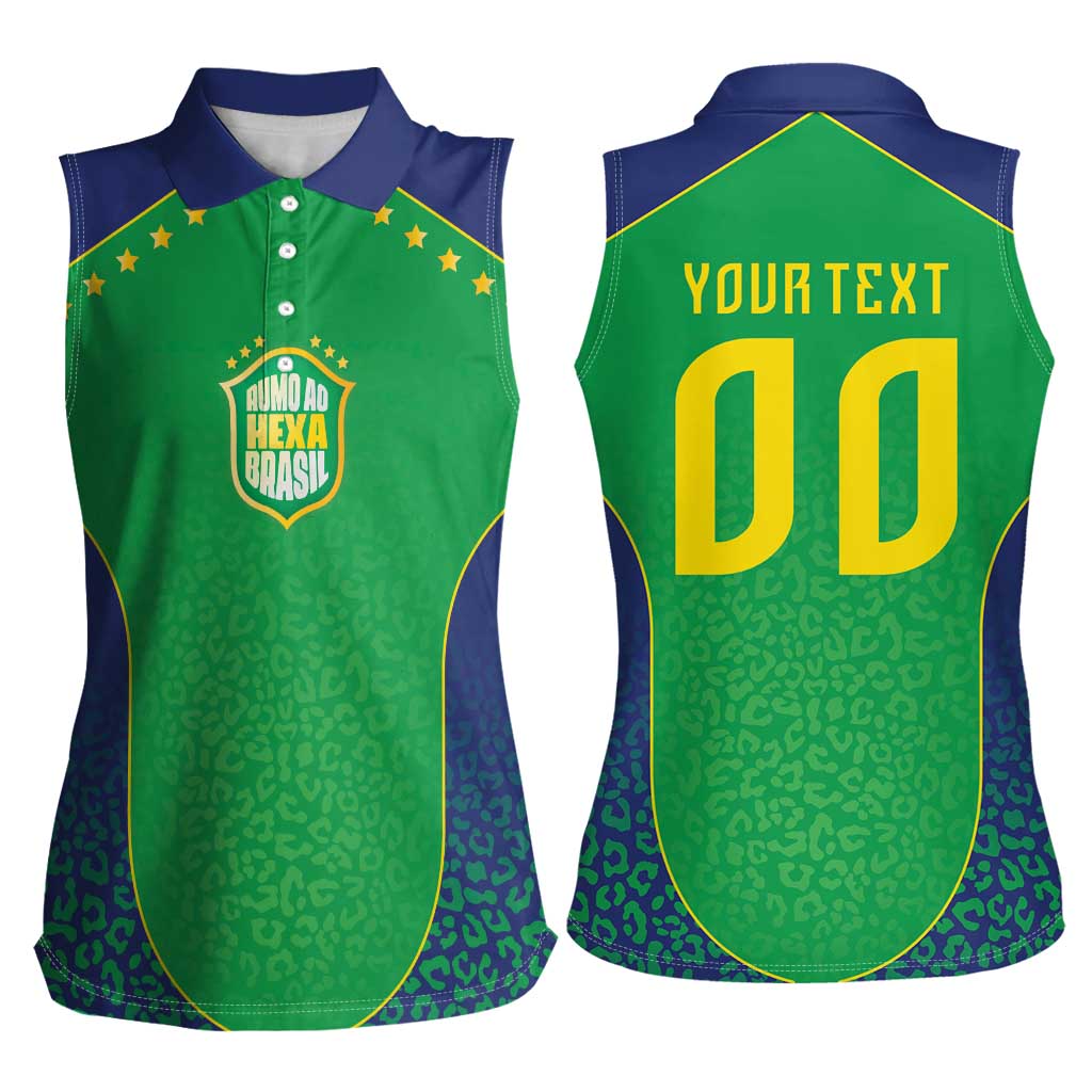Custom Brazil Victory Dream Women Sleeveless Polo Shirt Rumo Ao Hexa