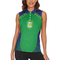 Custom Brazil Victory Dream Women Sleeveless Polo Shirt Rumo Ao Hexa