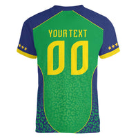 Custom Brazil Victory Dream Women V-Neck T-Shirt Rumo Ao Hexa