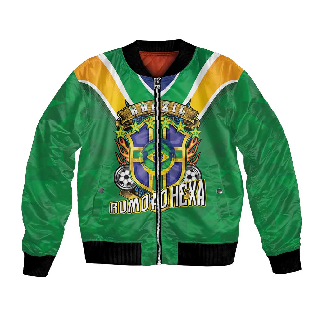Custom Brazil WC26 Bomber Jacket Future Brasil Rumo Ao Hexa