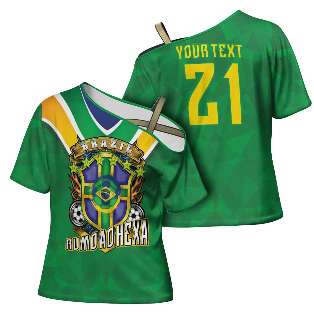 Custom Brazil WC26 Cross Shoulder Shirt Future Brasil Rumo Ao Hexa