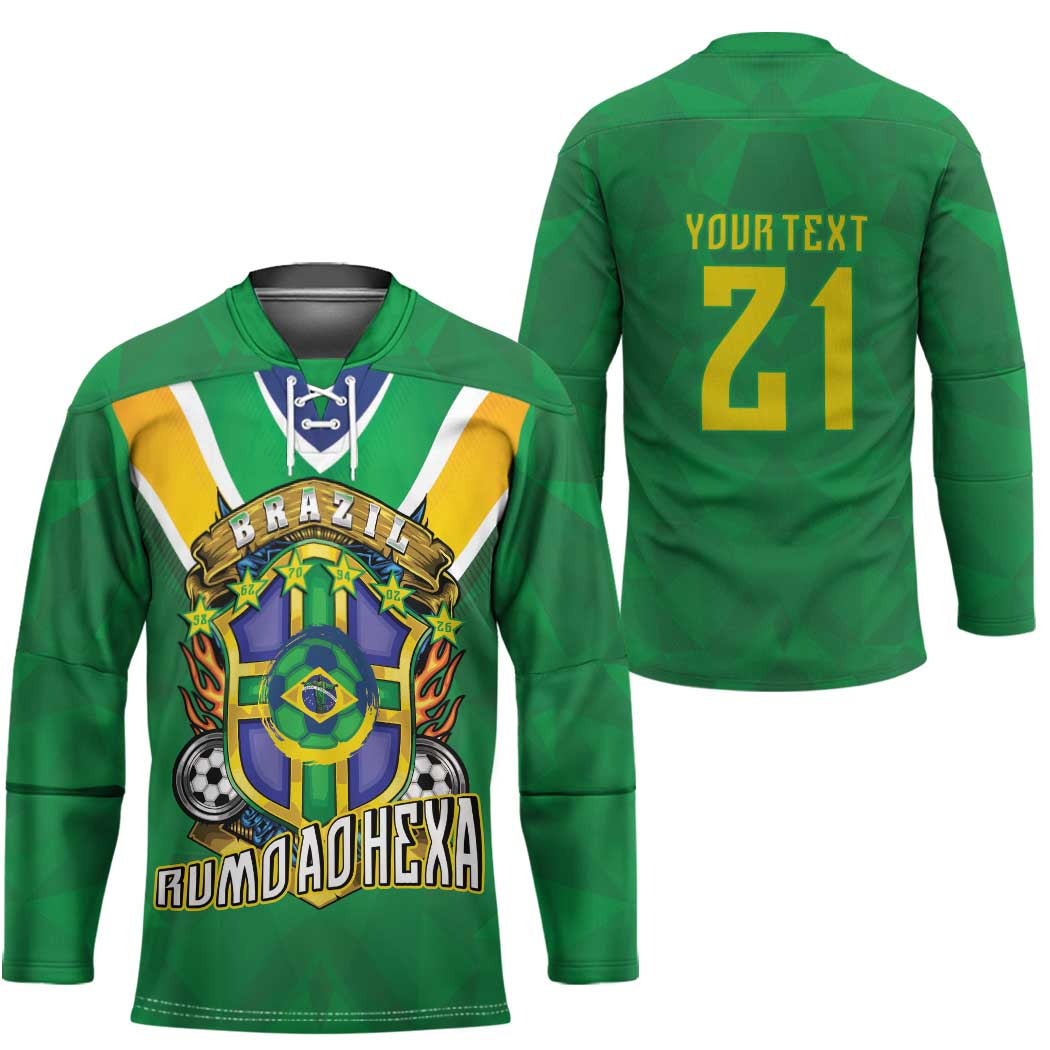 Custom Brazil WC26 Hockey Jersey Future Brasil Rumo Ao Hexa