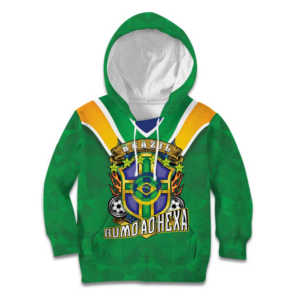 Custom Brazil WC26 Kid Hoodie Future Brasil Rumo Ao Hexa