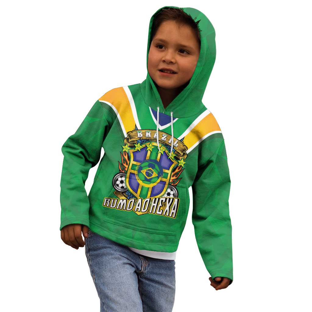 Custom Brazil WC26 Kid Hoodie Future Brasil Rumo Ao Hexa