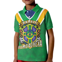 Custom Brazil WC26 Kid Polo Shirt Future Brasil Rumo Ao Hexa