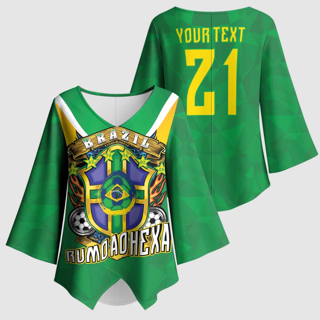 Custom Brazil WC26 Kimono Sleeve Blouse Future Brasil Rumo Ao Hexa