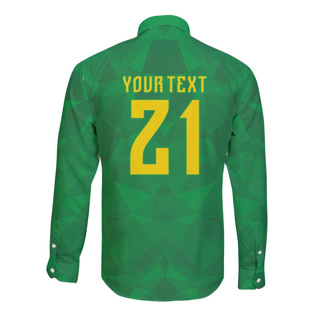 Custom Brazil WC26 Long Sleeve Button Shirt Future Brasil Rumo Ao Hexa