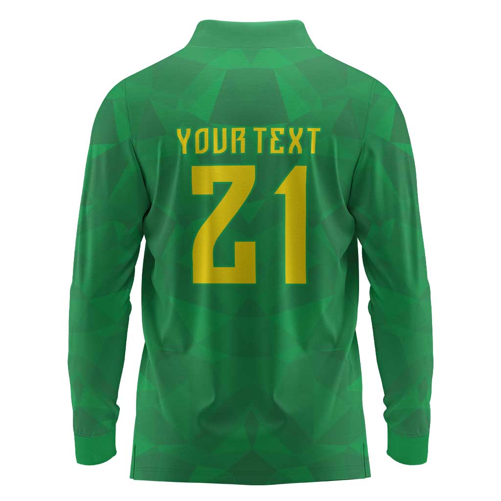 Custom Brazil WC26 Long Sleeve Polo Shirt Future Brasil Rumo Ao Hexa