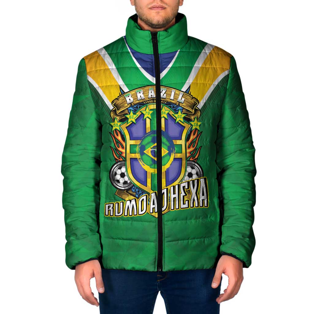 Custom Brazil WC26 Padded Jacket Future Brasil Rumo Ao Hexa