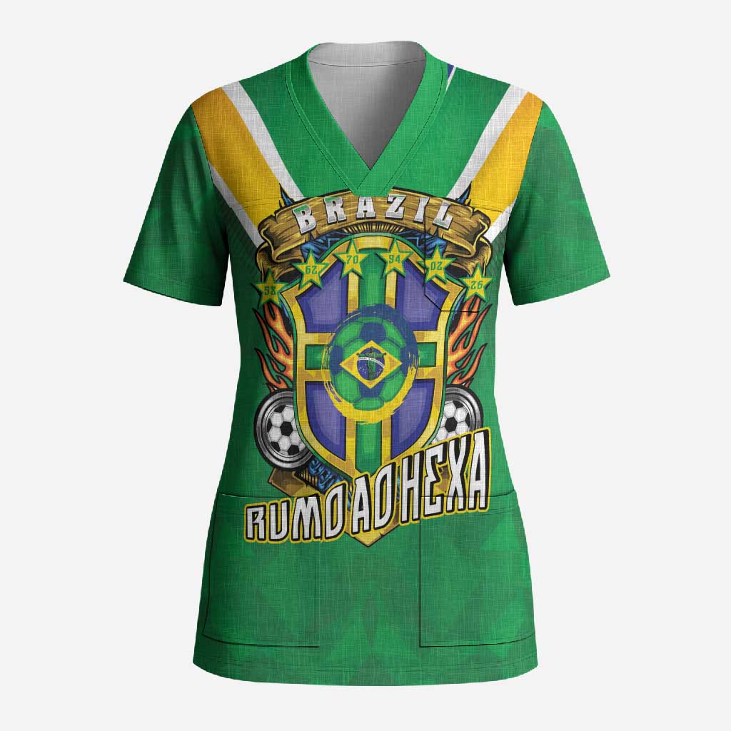 Custom Brazil WC26 Scrub Top Future Brasil Rumo Ao Hexa
