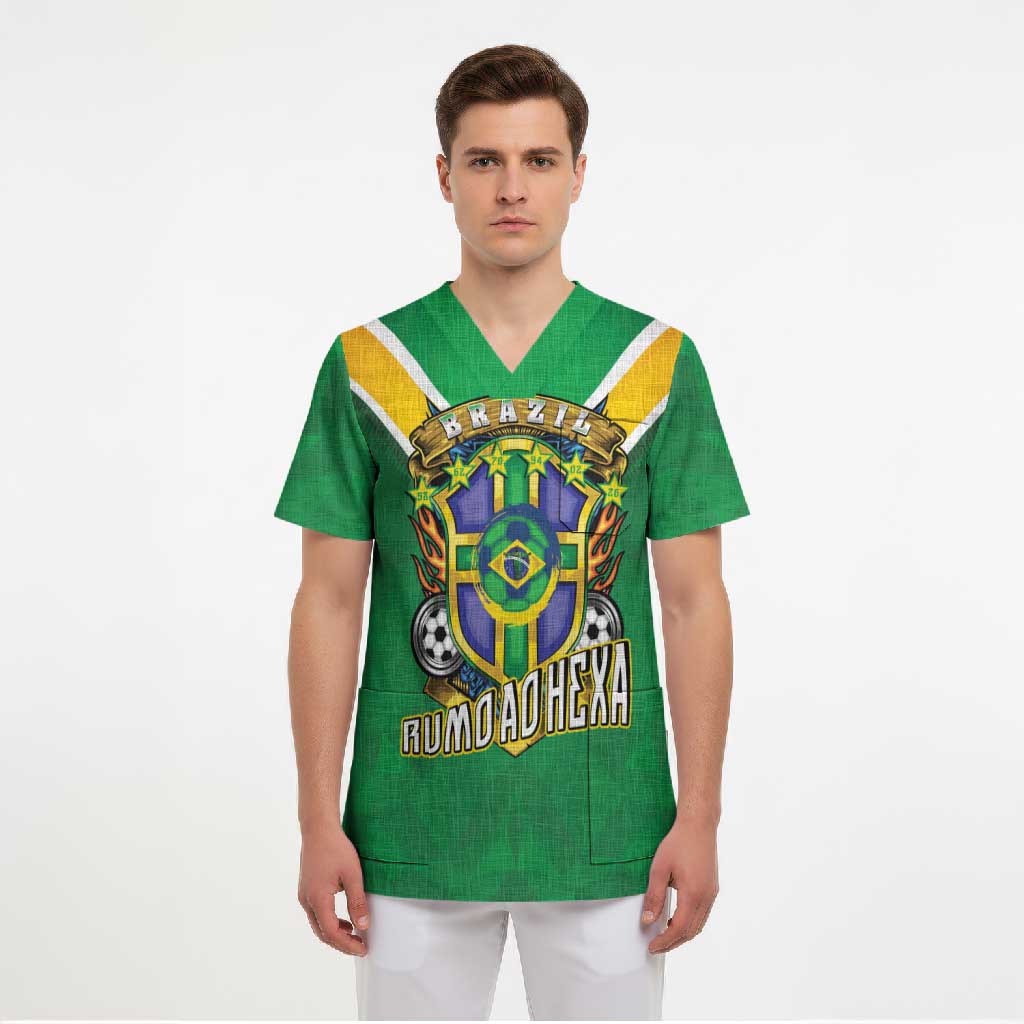Custom Brazil WC26 Scrub Top Future Brasil Rumo Ao Hexa