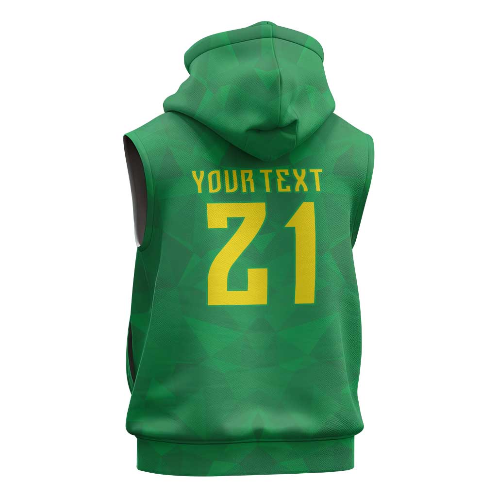 Custom Brazil WC26 Sleeveless Zip Hoodie Future Brasil Rumo Ao Hexa