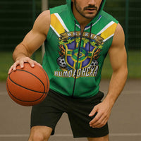 Custom Brazil WC26 Sleeveless Zip Hoodie Future Brasil Rumo Ao Hexa