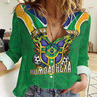 Custom Brazil WC26 Women Casual Shirt Future Brasil Rumo Ao Hexa