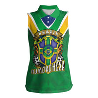 Custom Brazil WC26 Women Sleeveless Polo Shirt Future Brasil Rumo Ao Hexa