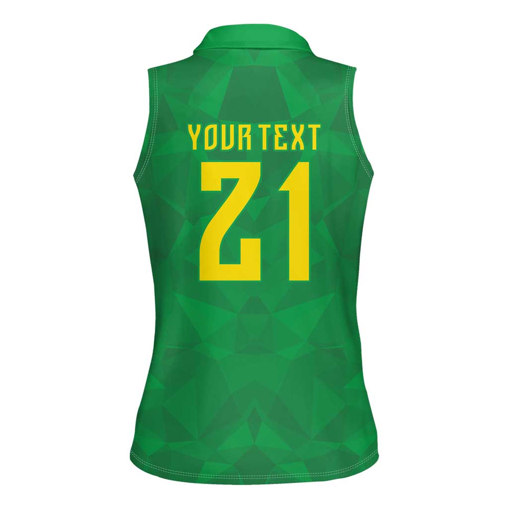 Custom Brazil WC26 Women Sleeveless Polo Shirt Future Brasil Rumo Ao Hexa