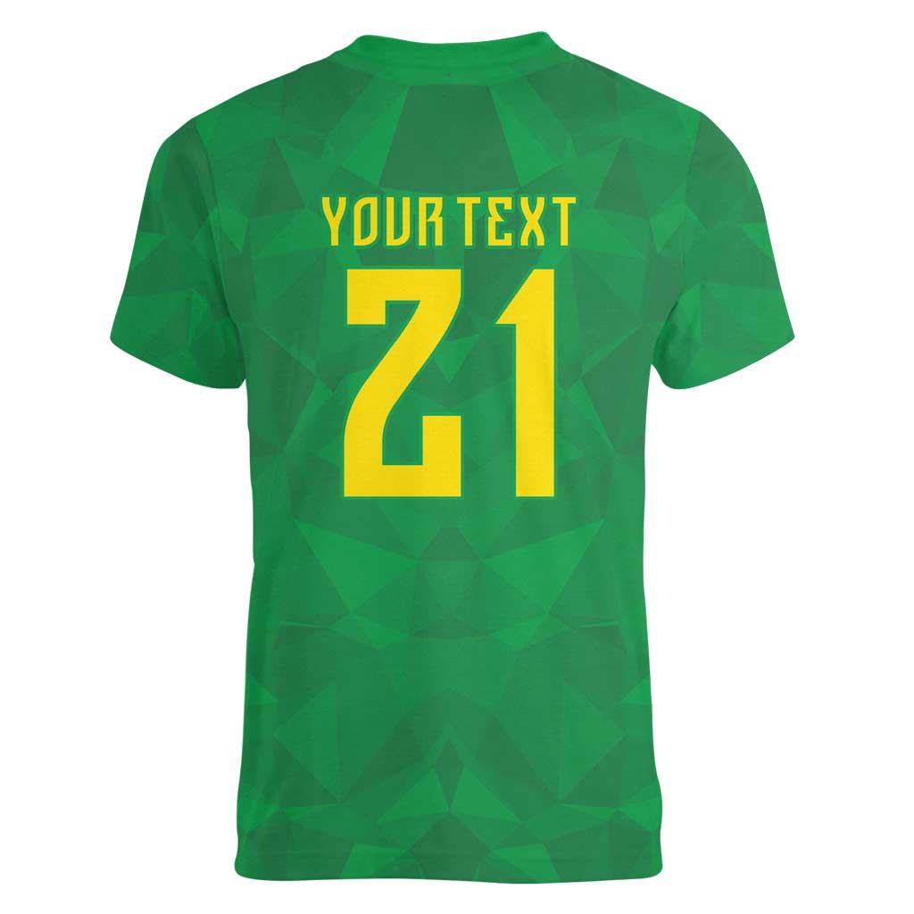 Custom Brazil WC26 Women V-Neck T-Shirt Future Brasil Rumo Ao Hexa