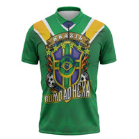 Custom Brazil WC26 Zipper Polo Shirt Future Brasil Rumo Ao Hexa