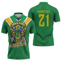 Custom Brazil WC26 Zipper Polo Shirt Future Brasil Rumo Ao Hexa