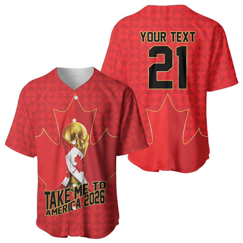 Custom Canada Football Pride Baseball Jersey Take Me To America Maple Leaf