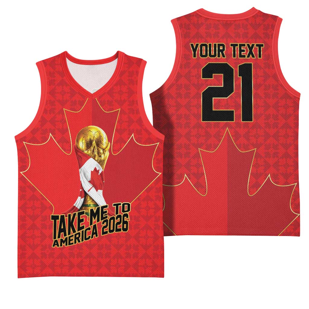 Custom Canada Football Pride Basketball Jersey Take Me To America Maple Leaf