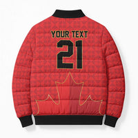 Custom Canada Football Pride Bomber Puffer Jacket Take Me To America Maple Leaf