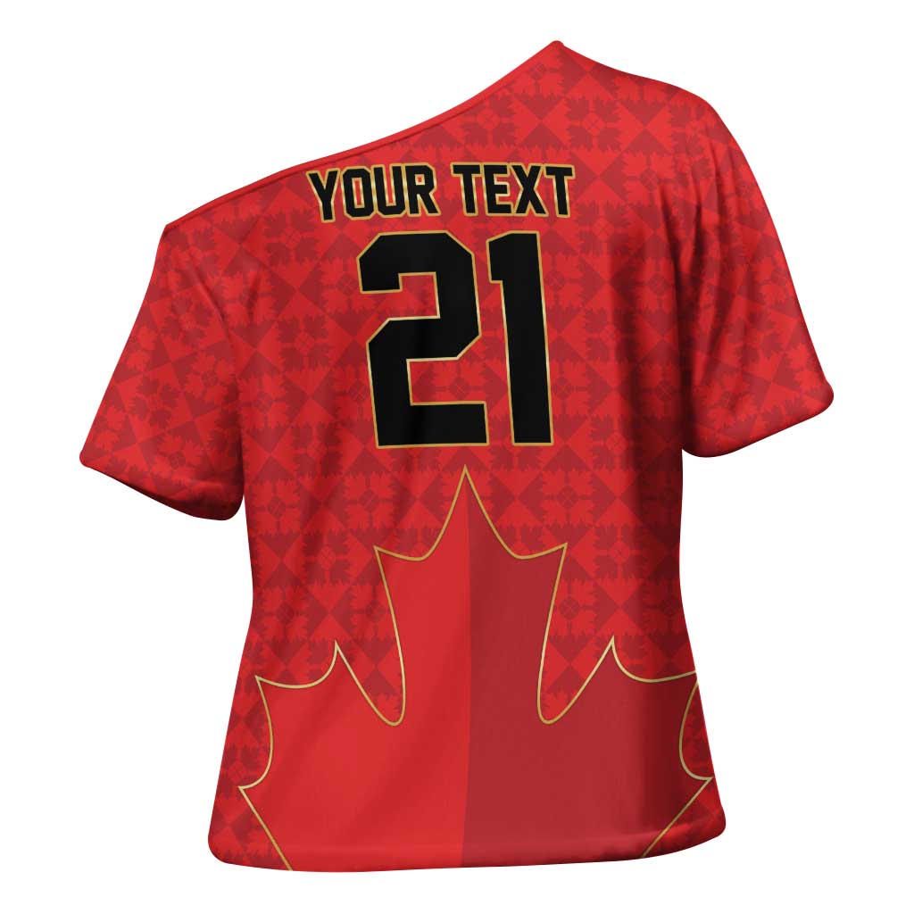 Custom Canada Football Pride Cross Shoulder Shirt Take Me To America Maple Leaf