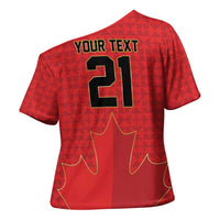 Custom Canada Football Pride Cross Shoulder Shirt Take Me To America Maple Leaf