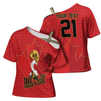 Custom Canada Football Pride Cross Shoulder Shirt Take Me To America Maple Leaf