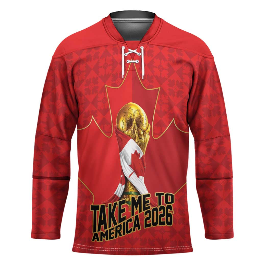 Custom Canada Football Pride Hockey Jersey Take Me To America Maple Leaf