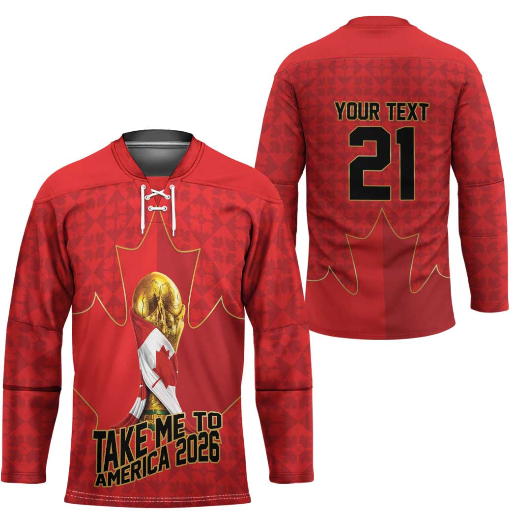 Custom Canada Football Pride Hockey Jersey Take Me To America Maple Leaf