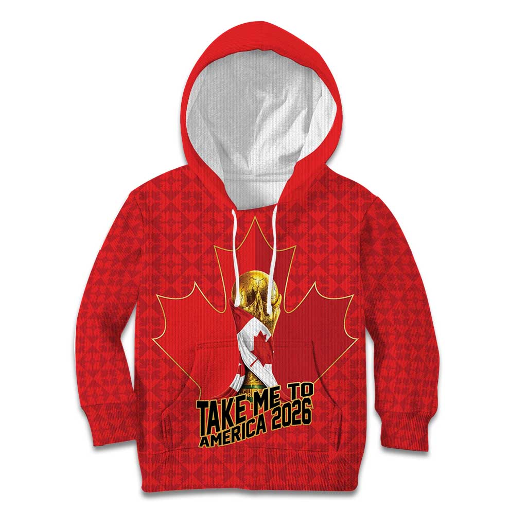 Custom Canada Football Pride Kid Hoodie Take Me To America Maple Leaf