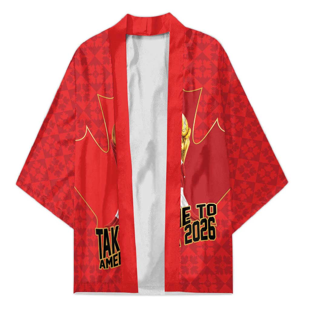 Custom Canada Football Pride Kimono Take Me To America Maple Leaf