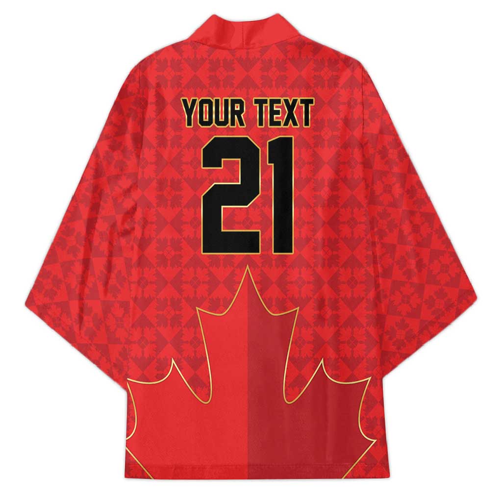 Custom Canada Football Pride Kimono Take Me To America Maple Leaf