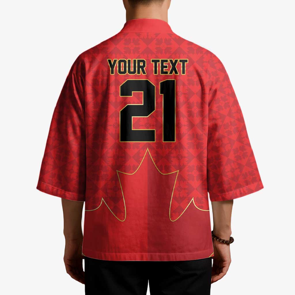 Custom Canada Football Pride Kimono Take Me To America Maple Leaf