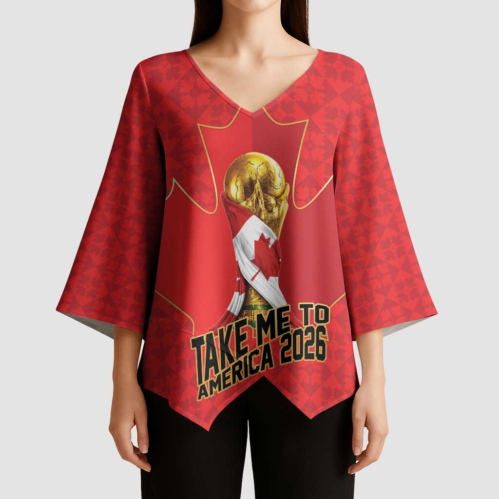 Custom Canada Football Pride Kimono Sleeve Blouse Take Me To America Maple Leaf