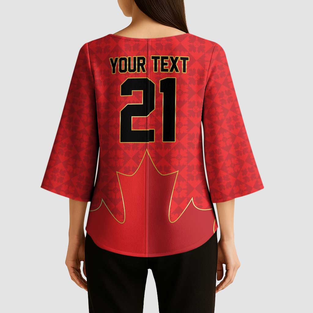 Custom Canada Football Pride Kimono Sleeve Blouse Take Me To America Maple Leaf
